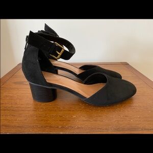 Women's Size 7 black block heel with ankle strap by Style & Co